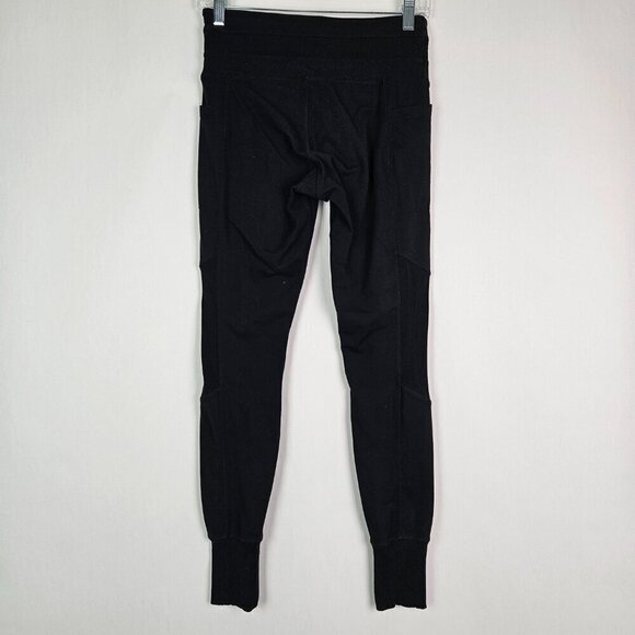 Athleta Excursion Tight Hybrid Rib Panel Legging Jogger Pant Side Pockets Black - Picture 4 of 9
